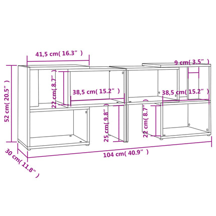 Tv-bänk vit högglans 104x30x52 cm konstruerat trä