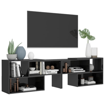 Tv-bänk grå högglans 149x30x52 cm konstruerat trä