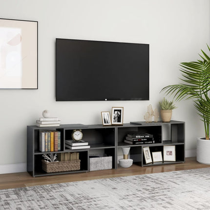 Tv-bänk grå högglans 149x30x52 cm konstruerat trä