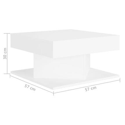 Soffbord vit 57x57x30 cm konstruerat trä