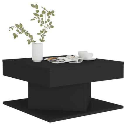 Soffbord svart 57x57x30 cm konstruerat trä