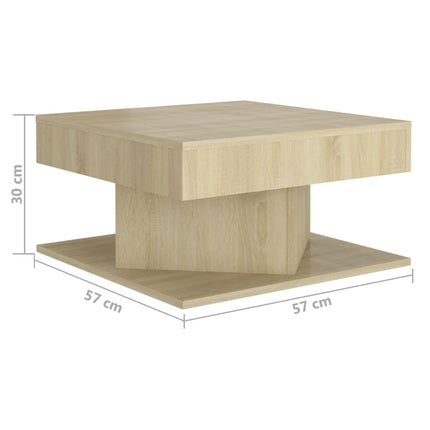Soffbord sonoma-ek 57x57x30 cm konstruerat trä