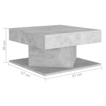 Soffbord betonggrå 57x57x30 cm konstruerat trä