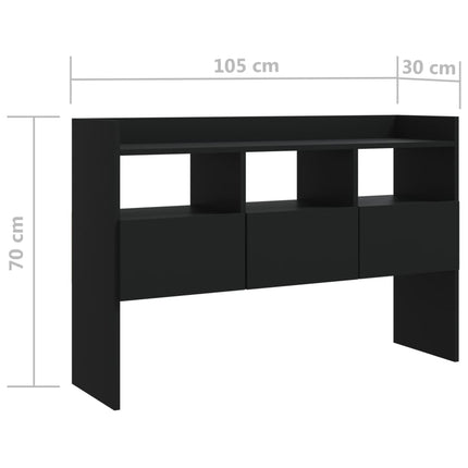 Skänk svart 105x30x70 cm konstruerat trä
