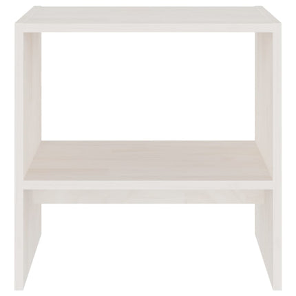 Sängbord vit 40x30,5x40 cm massiv furu