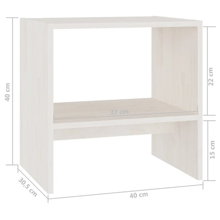 Sängbord vit 40x30,5x40 cm massiv furu