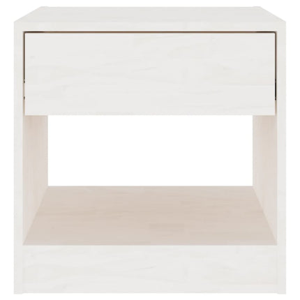 Sängbord 40x31x40 cm massiv furu vit