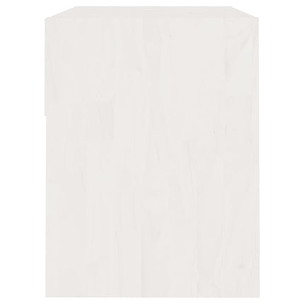 Sängbord 2 st 40x31x40 cm massiv furu vit