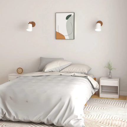 Sängbord 2 st 40x31x40 cm massiv furu vit