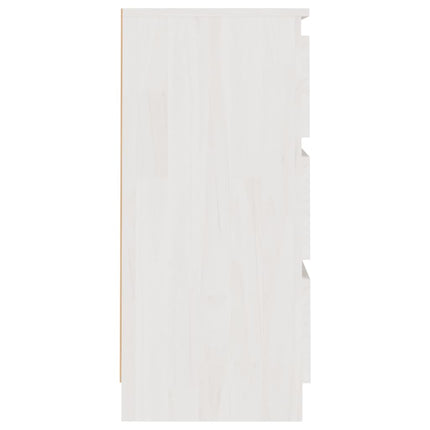Sängbord vit 40x29,5x64 cm massiv furu