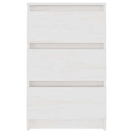 Sängbord 2 st vit 40x29,5x64 cm massiv furu