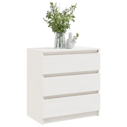 Sängbord vit 60x36x64 cm massiv furu