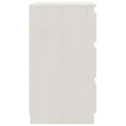 Sängbord vit 60x36x64 cm massiv furu