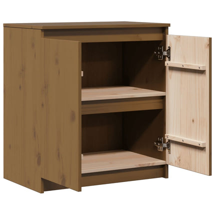 Skänk honungsbrun 60x36x65 cm massiv furu