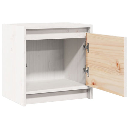 Sängbord vit 40x30,5x40 cm massiv furu