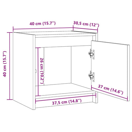 Sängbord vit 40x30,5x40 cm massiv furu