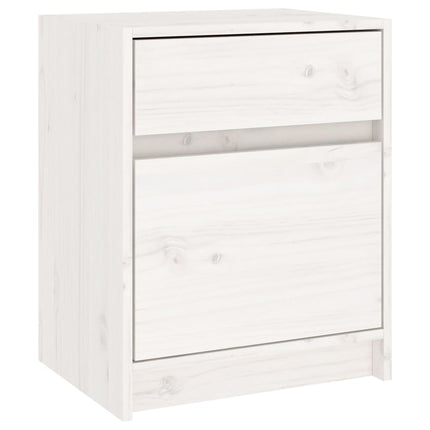 Sängbord vit 40x31x50 cm massiv furu