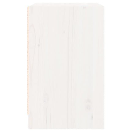 Sängbord vit 40x31x50 cm massiv furu