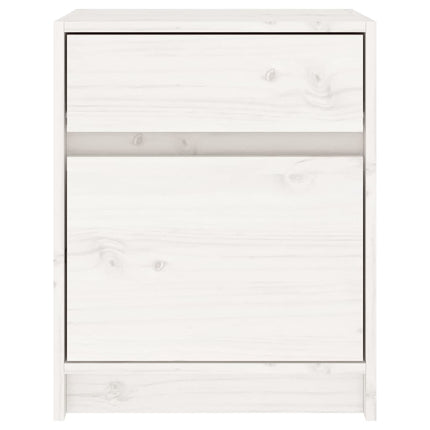 Sängbord 2 st vit 40x31x50 cm massivt furu