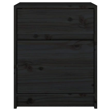 Sängbord 2 st svart 40x31x50 cm massivt furu