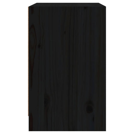 Sängbord 2 st svart 40x31x50 cm massivt furu