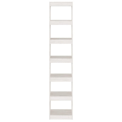 Bokhylla/Rumsavdelare vit 40x30x199 cm massiv furu