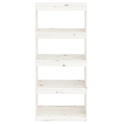 Bokhylla/Rumsavdelare vit 60x30x135,5 cm massiv furu