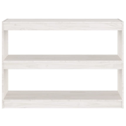 Bokhylla/Rumsavdelare vit 100x30x71,5 cm massiv furu
