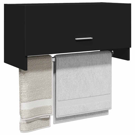 Garderob svart 70x32,5x35 cm konstruerat trä
