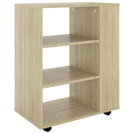Skåp med hjul sonoma-ek 60x35x75 cm konstruerat trä