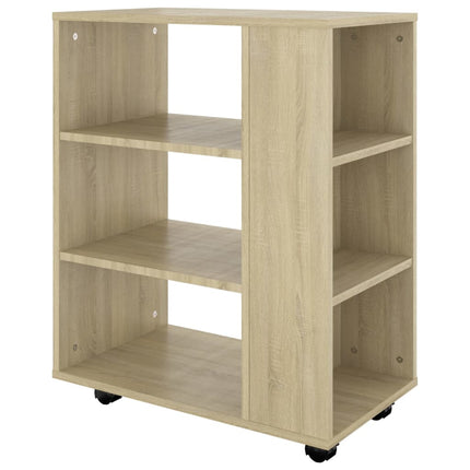 Skåp med hjul sonoma-ek 60x35x75 cm konstruerat trä