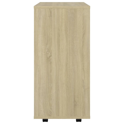 Skåp med hjul sonoma-ek 60x35x75 cm konstruerat trä