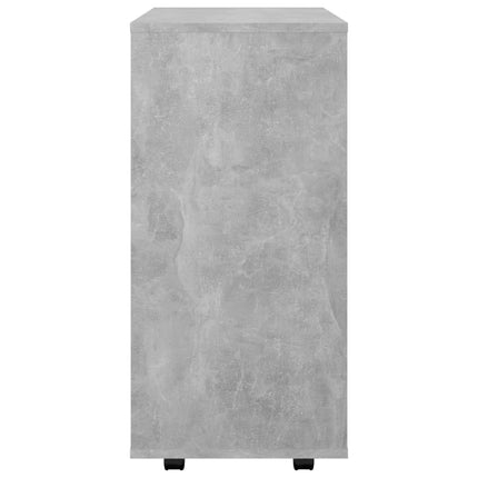 Skåp med hjul betonggrå 60x35x75 cm konstruerat trä