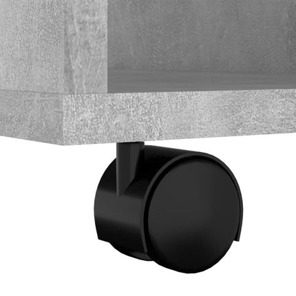Skåp med hjul betonggrå 60x35x75 cm konstruerat trä