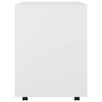 Skåp med hjul vit 60x53x72 cm konstruerat trä