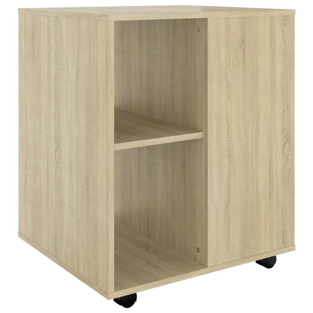 Skåp med hjul sonoma-ek 60x53x72 cm konstruerat trä