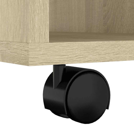 Skåp med hjul sonoma-ek 60x53x72 cm konstruerat trä
