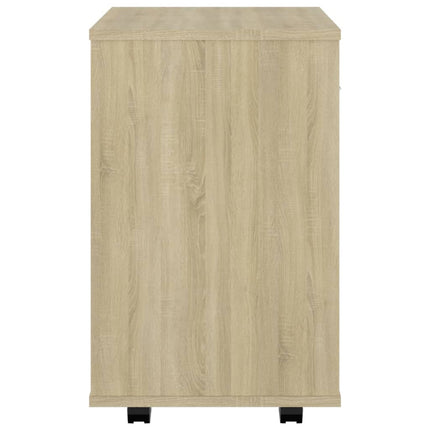 Skåp med hjul sonoma-ek 46x36x59 cm konstruerat trä
