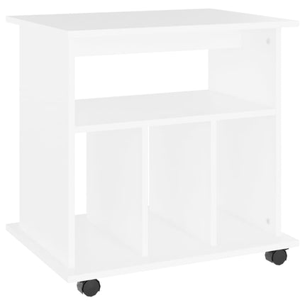 Skåp med hjul vit 60x45x60 cm konstruerat trä