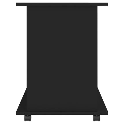 Skåp med hjul svart 60x45x60 cm konstruerat trä
