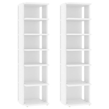 Skohyllor 2 st vit 27,5x27x102 cm konstruerat trä