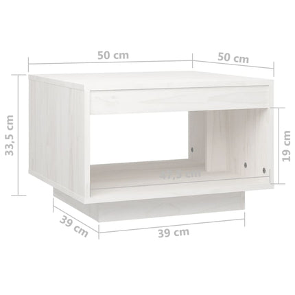 Soffbord vit 50x50x33,5 cm massiv furu