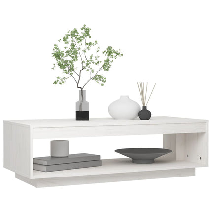 Soffbord vit 110x50x33,5 cm massiv furu