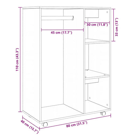 Klädhängare vit 80x40x110 cm konstruerat trä