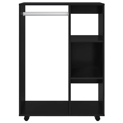 Garderob svart 80x40x110 cm konstruerat trä