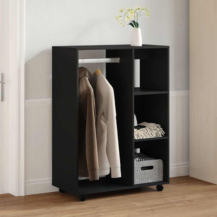 Garderob svart 80x40x110 cm konstruerat trä