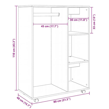 Garderob sonoma-ek 80x40x110 cm konstruerat trä