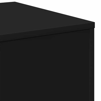 Sidobord 3 st svart konstruerat trä