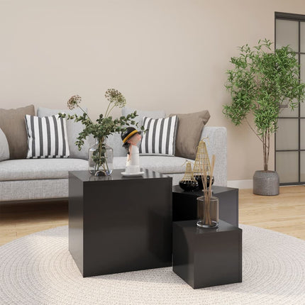 Sidobord 3 St Åldrat Trä Konstruerat Trä