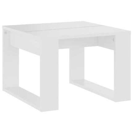 Sidobord vit 50x50x35 cm konstruerat trä